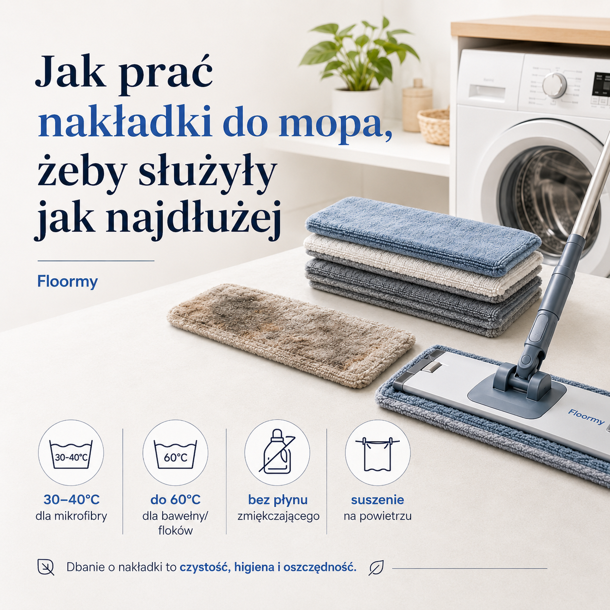 Jak prać nakładki do mopa, żeby służyły jak najdłużej